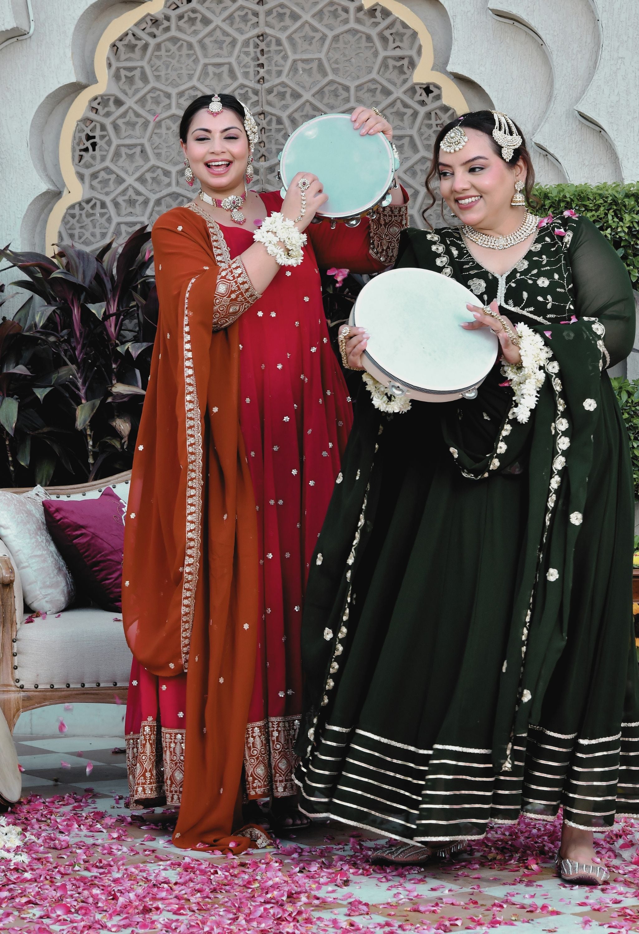 Gulnaar Heritage Rani Pink Georgette Anarkali With Dupatta