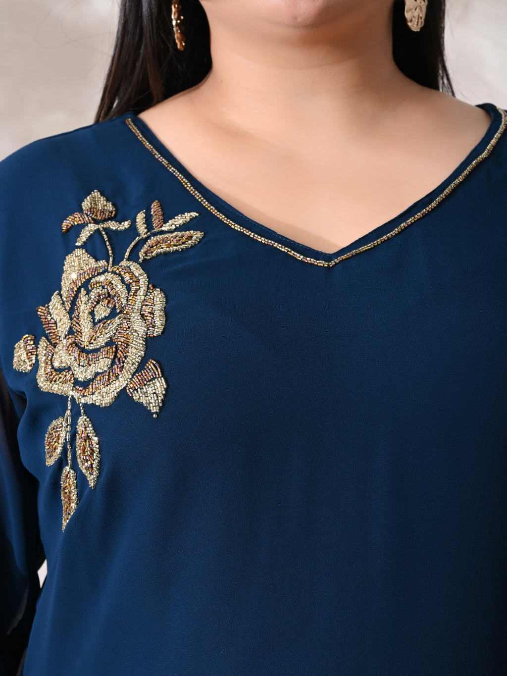 Sapphire Royale Teal Luxe Embellished Co-ord Set
