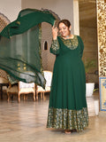 Emerald Bloom Georgette Anarkali with Dupatta