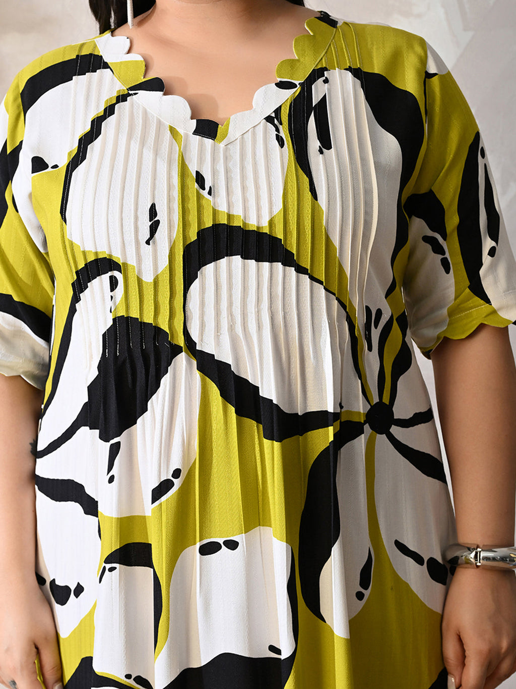 Sunlit Bloom Printed Rayon Dress