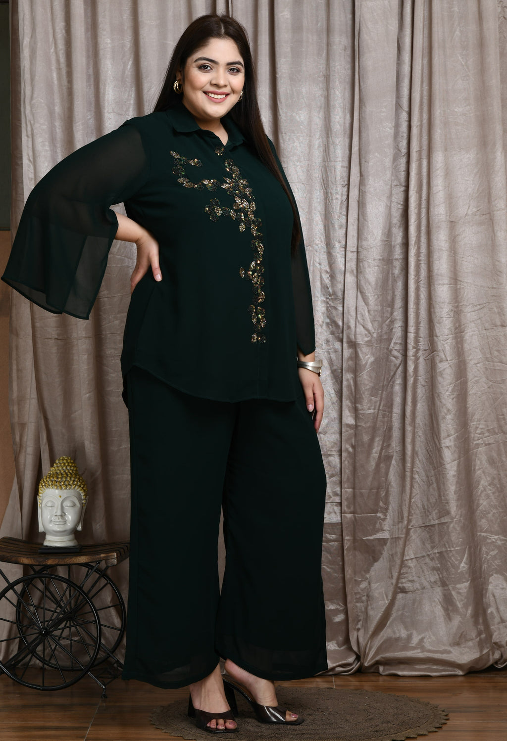 Plus Size Royal  Bottle Green Co-ord Set