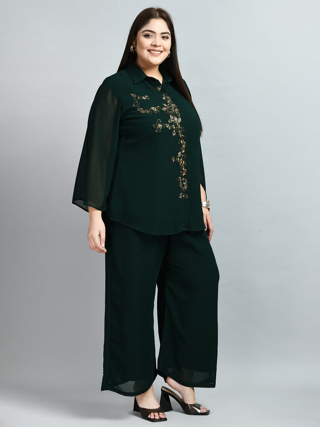 Plus Size Royal  Bottle Green Co-ord Set