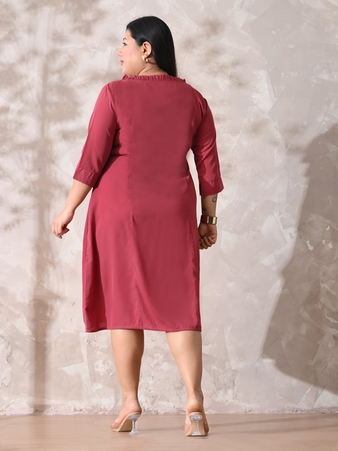 Ruby Essence Pintuck Crepe Dress